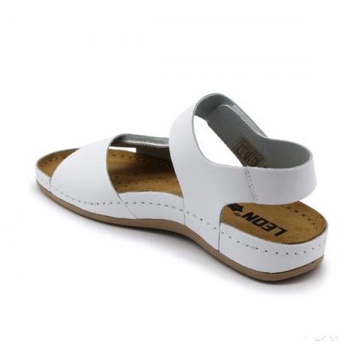 Leon  963 LEON COMFORT NŐI BŐR SZANDÁL- fehér
