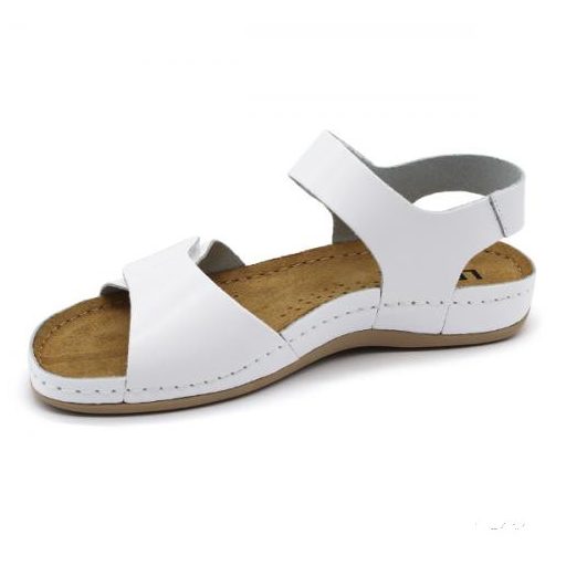 Leon  963 LEON COMFORT NŐI BŐR SZANDÁL- fehér