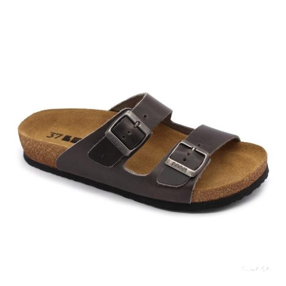 LEON 4012 COMFORT NŐI BŐR PAPUCS - szürke