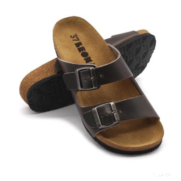 LEON 4012 COMFORT NŐI BŐR PAPUCS - szürke