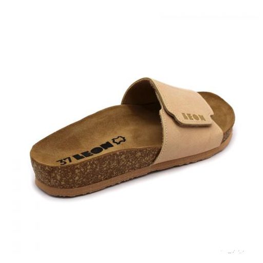 LEON 4022 COMFORT NŐI BŐR PAPUCS - bézs