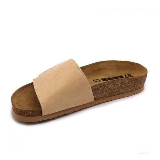 LEON 4022 COMFORT NŐI BŐR PAPUCS - bézs