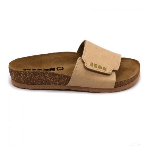 LEON 4022 COMFORT NŐI BŐR PAPUCS - bézs