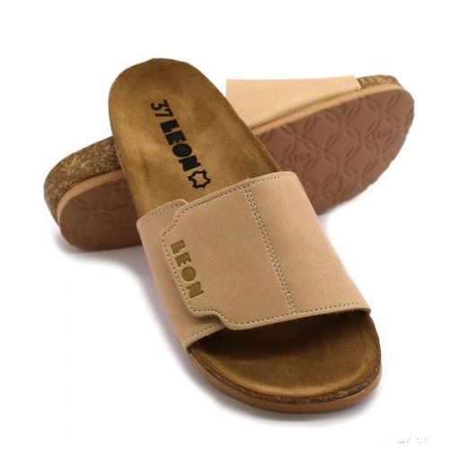 LEON 4022 COMFORT NŐI BŐR PAPUCS - bézs