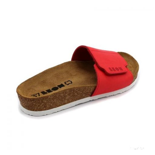 LEON 4022 COMFORT NŐI BŐR PAPUCS - piros