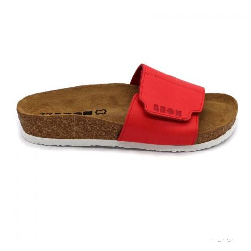 LEON 4022 COMFORT NŐI BŐR PAPUCS - piros