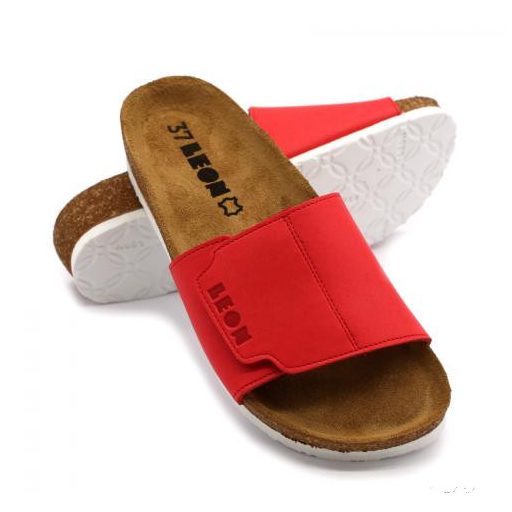 LEON 4022 COMFORT NŐI BŐR PAPUCS - piros