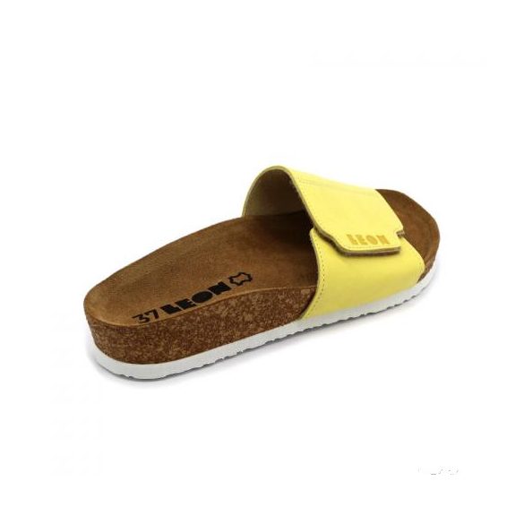 LEON 4022 COMFORT NŐI BŐR PAPUCS  - sárga