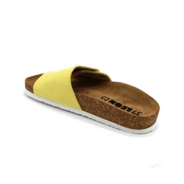 LEON 4022 COMFORT NŐI BŐR PAPUCS  - sárga