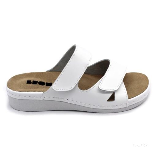 LEON 5011 LEON COMFORT NŐI BŐR PAPUCS - fehér