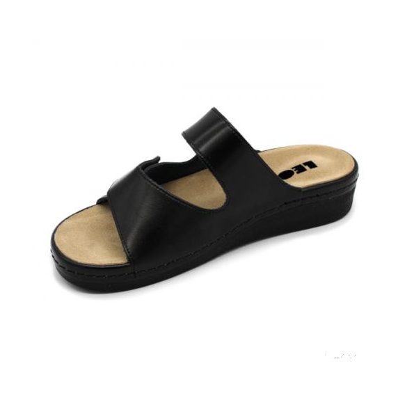 LEON 5011 LEON COMFORT NŐI BŐR PAPUCS - fekete