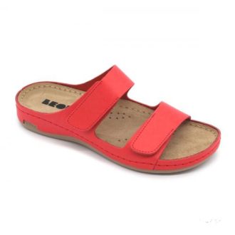 LEON 954 LEON COMFORT NŐI BŐR PAPUCS - piros