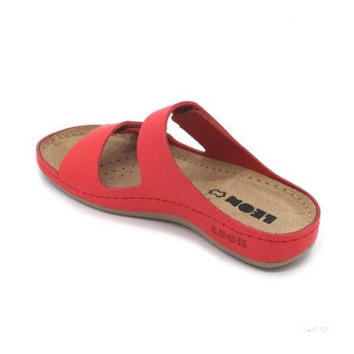 LEON 954 LEON COMFORT NŐI BŐR PAPUCS - piros