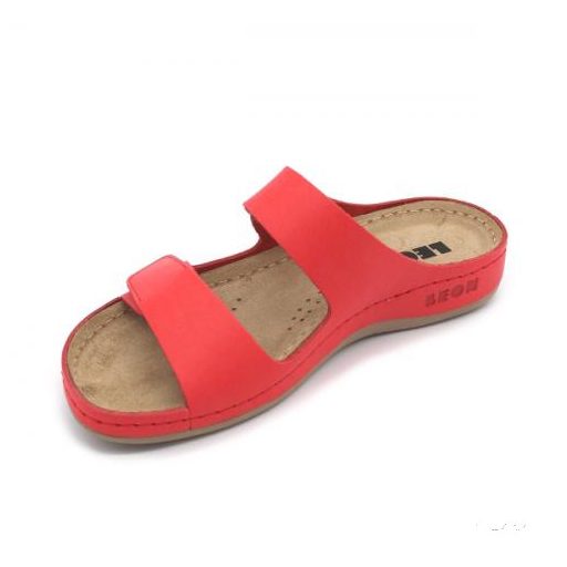 LEON 954 LEON COMFORT NŐI BŐR PAPUCS - piros
