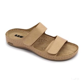 LEON 954 LEON COMFORT NŐI BŐR PAPUCS - bézs