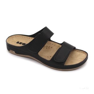 LEON 954 LEON COMFORT NŐI BŐR PAPUCS - fekete