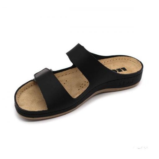 LEON 954 LEON COMFORT NŐI BŐR PAPUCS - fekete