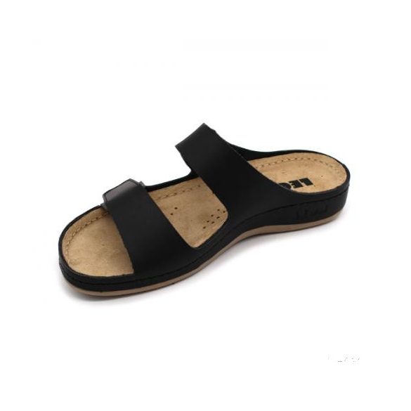 LEON 954 LEON COMFORT NŐI BŐR PAPUCS - fekete
