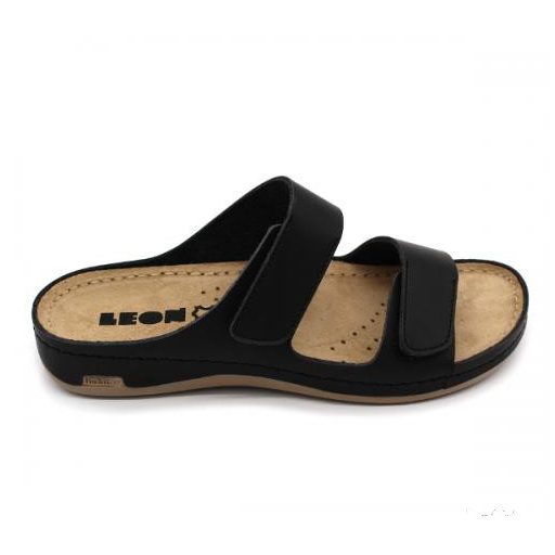 LEON 954 LEON COMFORT NŐI BŐR PAPUCS - fekete