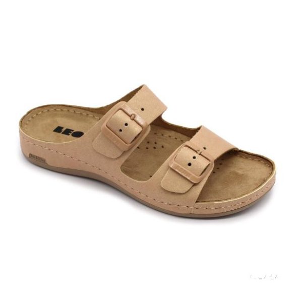 LEON 955 LEON COMFORT NŐI BŐR PAPUCS - bézs