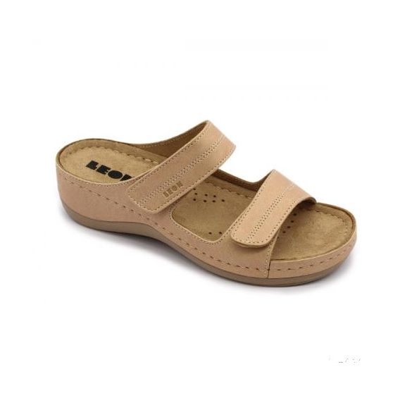LEON 907 LEON COMFORT NŐI BŐR PAPUCS - bézs