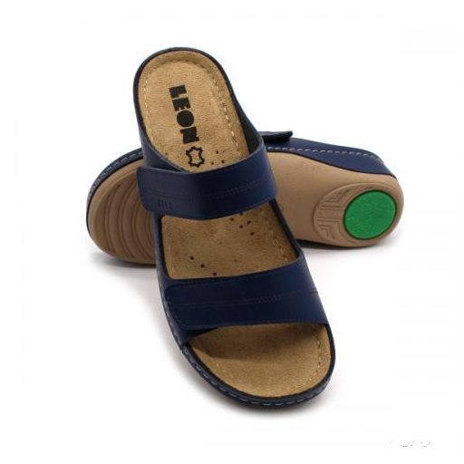 LEON 907 LEON COMFORT NŐI BŐR PAPUCS - kék