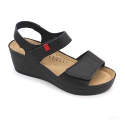 LEON 1080 LEON COMFORT NŐI BŐR SZANDÁL - fekete