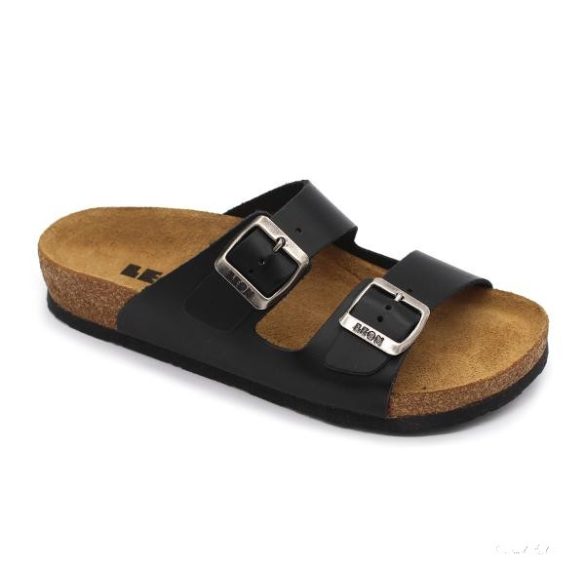 Leon 4723 Comfort Férfi bőr papucs  - fekete