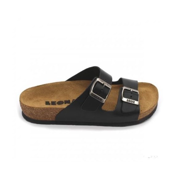 Leon 4723 Comfort Férfi bőr papucs  - fekete