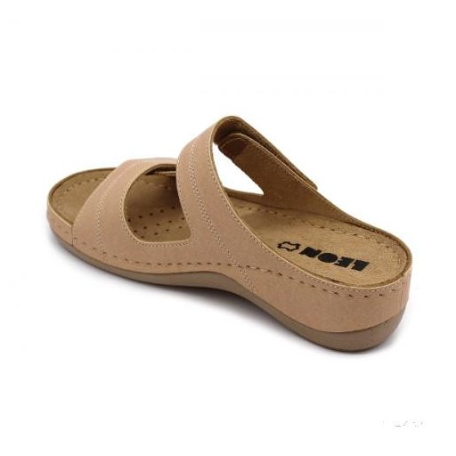 LEON 907 LEON COMFORT NŐI BŐR PAPUCS - bézs csak 36-os méret