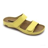 LEON 954 LEON COMFORT NŐI BŐR PAPUCS - sárga csak 39-es méret