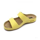 LEON 954 LEON COMFORT NŐI BŐR PAPUCS - sárga csak 39-es méret