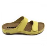 LEON 954 LEON COMFORT NŐI BŐR PAPUCS - sárga csak 39-es méret