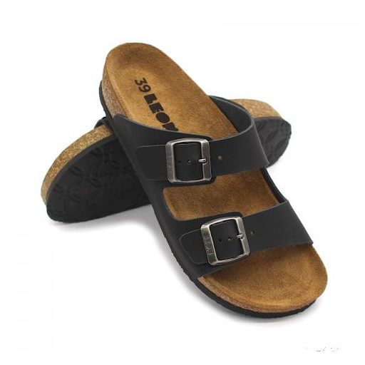 Női Leon bőr papucs – 4010 - fekete bakar