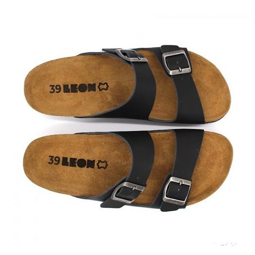 Női Leon bőr papucs – 4010 - fekete bakar