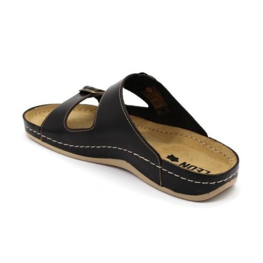 Leon 702 Férfi bőr papucs - barna csak 44-es méret