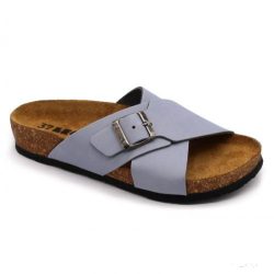4053 LEON COMFORT NŐI BŐR PAPUCS-fekete orlando