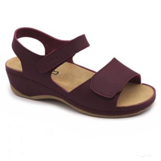 2024 LEON COMFORT NŐI BŐR SZANDÁL-bordó bakar