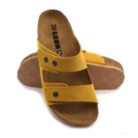4050 LEON COMFORT NŐI BŐR PAPUCS -sárga velur,csak 39-es méret
