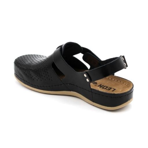 Leon  951 Női bőr szandál - fekete,csak 37-es méret