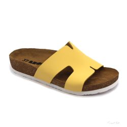 4054 LEON COMFORT NŐI BŐR PAPUCS-sárga,csak 38-as méret