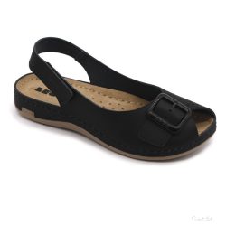 968 LEON COMFORT NŐI BŐR SZANDÁL-fekete,csak 37-es méret