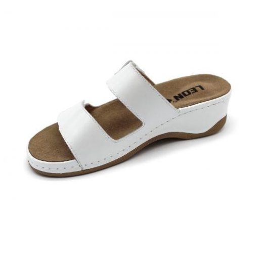 Leon 2020 Női bőr papucs - fehér,csak 39-es méret