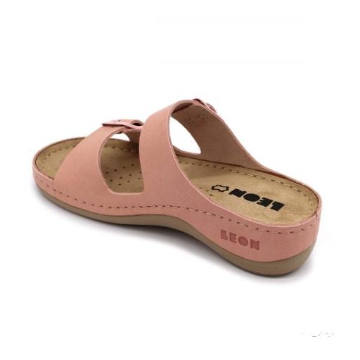 LEON 908 LEON COMFORT NŐI BŐR PAPUCS - rose,csak 42-es méret