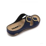 LEON 955 LEON COMFORT NŐI BŐR PAPUCS - kék,csak 38-as méret