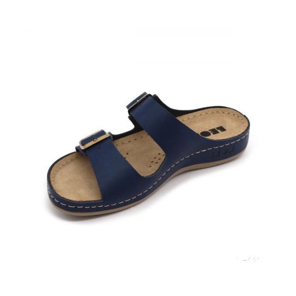 LEON 955 LEON COMFORT NŐI BŐR PAPUCS - kék,csak 38-as méret
