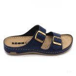 LEON 955 LEON COMFORT NŐI BŐR PAPUCS - kék,csak 38-as méret