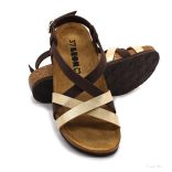 4305 LEON COMFORT NŐI BŐR SZANDÁL-barna,csak 39-es méret