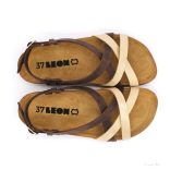 4305 LEON COMFORT NŐI BŐR SZANDÁL-barna,csak 39-es méret