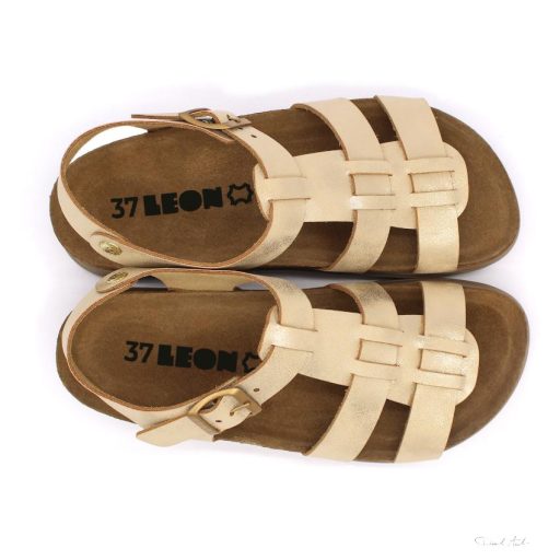 6300 LEON COMFORT NŐI BŐR SZANDÁL-arany